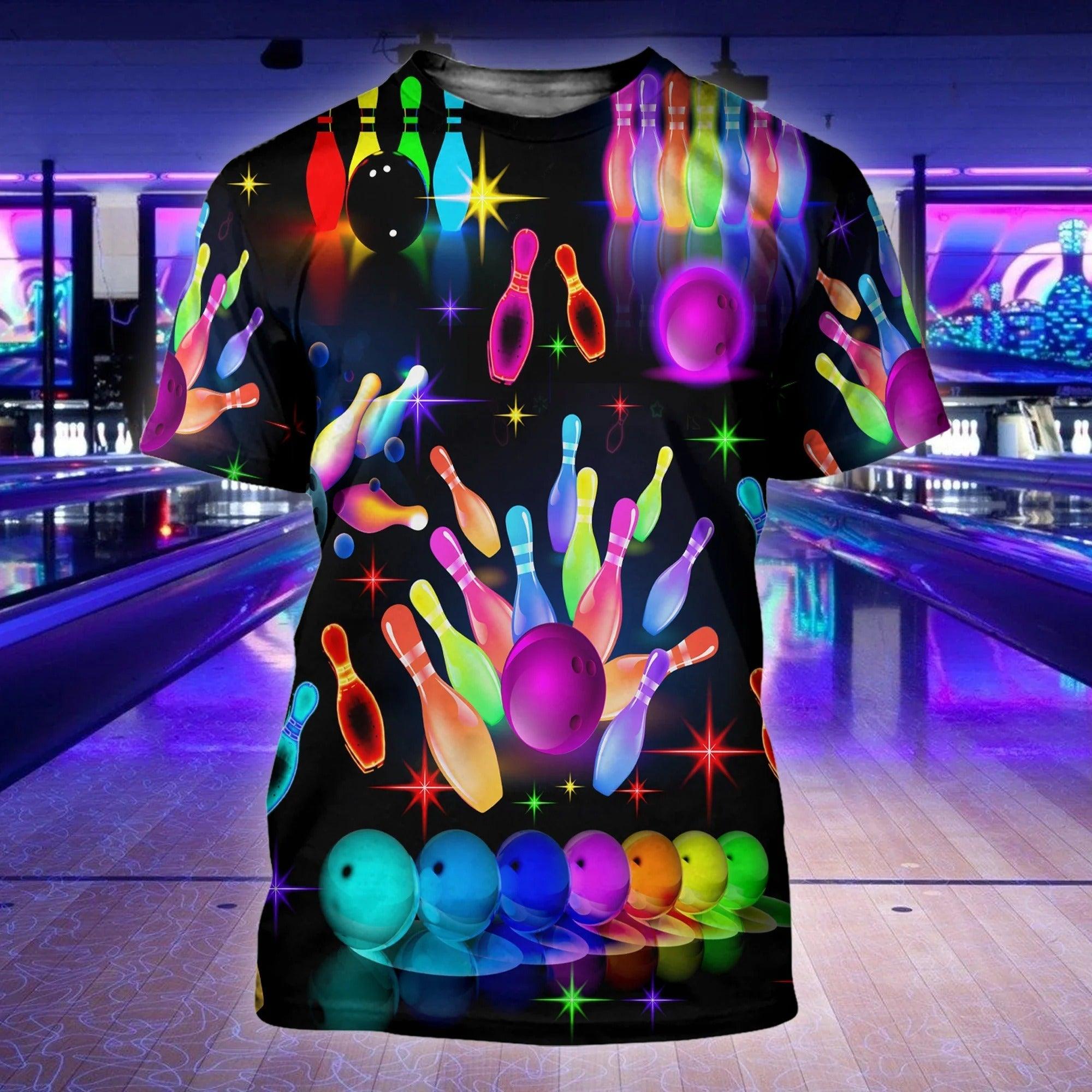 Bowling T Shirt, Bowling Rainbow Colorful Shirt For Men And Women, Bowling Team Players Uniform - Perfect Gift For Bowling Lovers, Bowlers - Amzanimalsgift