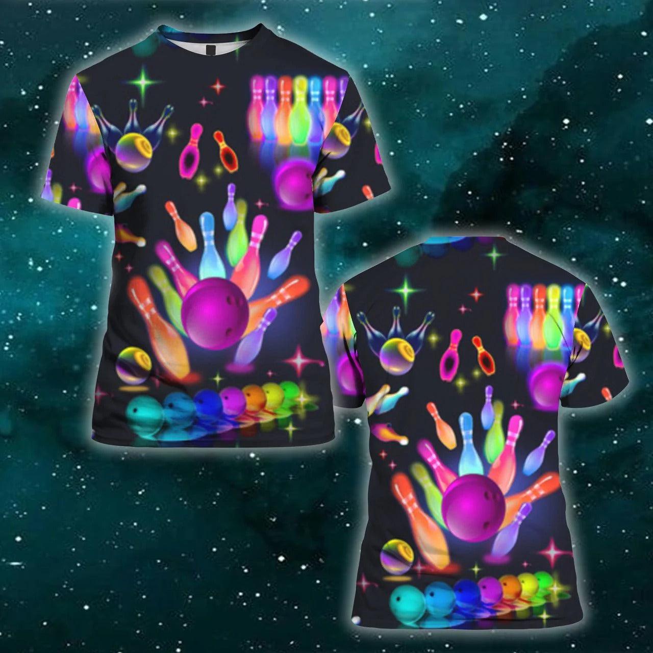 Bowling T Shirt, Colorful Bowling T Shirt, Bowling Shirt For Men And Women - Perfect Gift For Bowling Lovers, Bowling Team - Amzanimalsgift