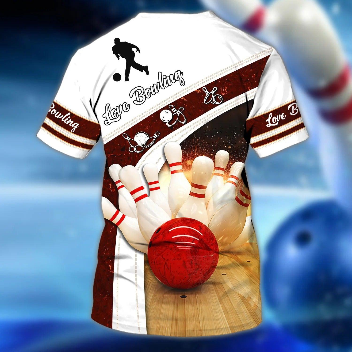 Bowling T shirt Custom Name - Bowling Strike Hit With Fire Explosion Personalized T-shirt - Gift For Friend, Family, Bowling Lovers - Amzanimalsgift