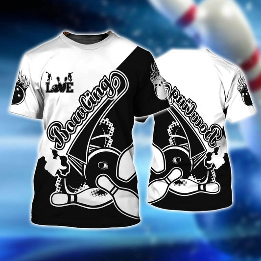 Bowling T shirt - Love Bowling Black And White Problem T-shirt - Gift For Friend, Family, Bowling Lovers - Amzanimalsgift