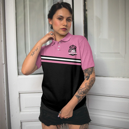 Bowling Women Polo Shirt - Black And Pink Polo Shirt, I'm A Classy Sassy Bowling Polo Shirt - Gift For Wife, Family, Bowling Lovers - Amzanimalsgift