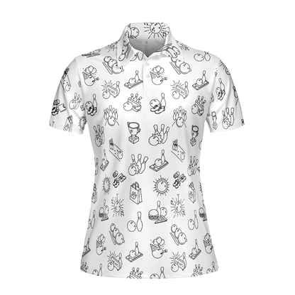 Bowling Women Polo Shirt - Bowling Pattern Polo Shirt, Cool Bowling Polo Shirt - Gift For Wife, Family, Bowling Lovers - Amzanimalsgift