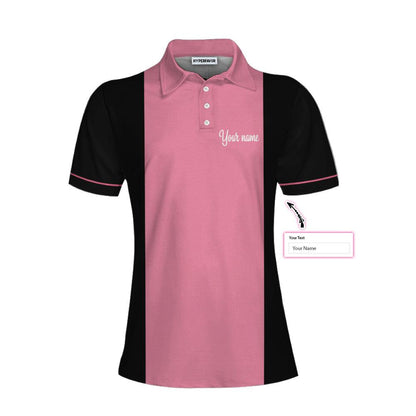Bowling Women Polo Shirt Custom Name - Pink Bowling Polo Shirts,I Know I Play Like A Girl Personalized Bowling Polo Shirt - Gift For Wife, Family, Bowling Lovers - Amzanimalsgift