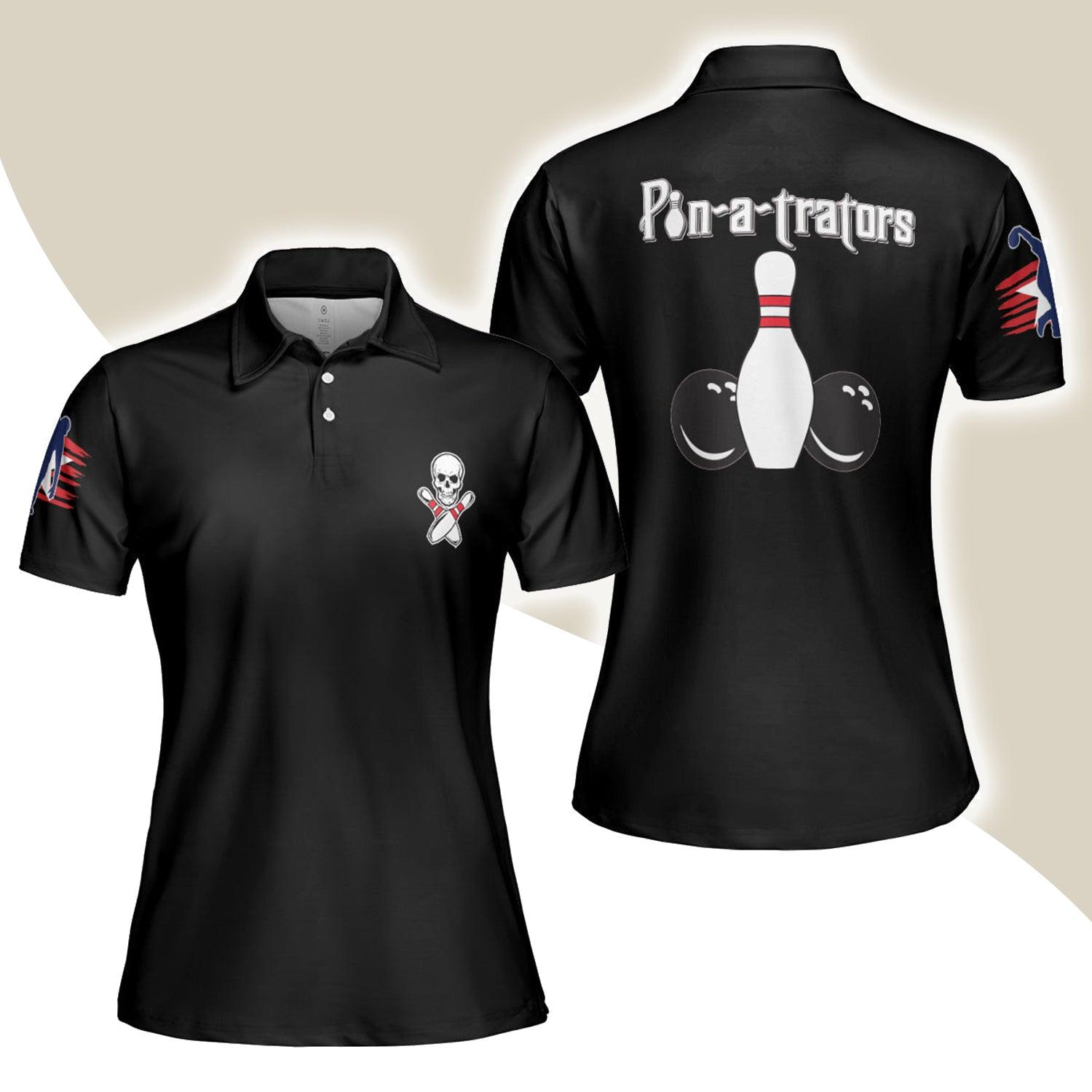 Bowling Women Polo Shirt - Pin a trators Bowling Polo Shirt - Gift For Wife, Family, Bowling Lovers - Best Gift For Women - Amzanimalsgift