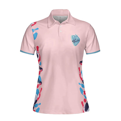 Bowling Women Polo Shirt - Queen Of The Lanes Polo Shirt, Pink Ladies Bowling Polo Shirt, Tenpin Bowling Polo Shirt - Gift For Wife, Family, Bowling Lovers - Amzanimalsgift