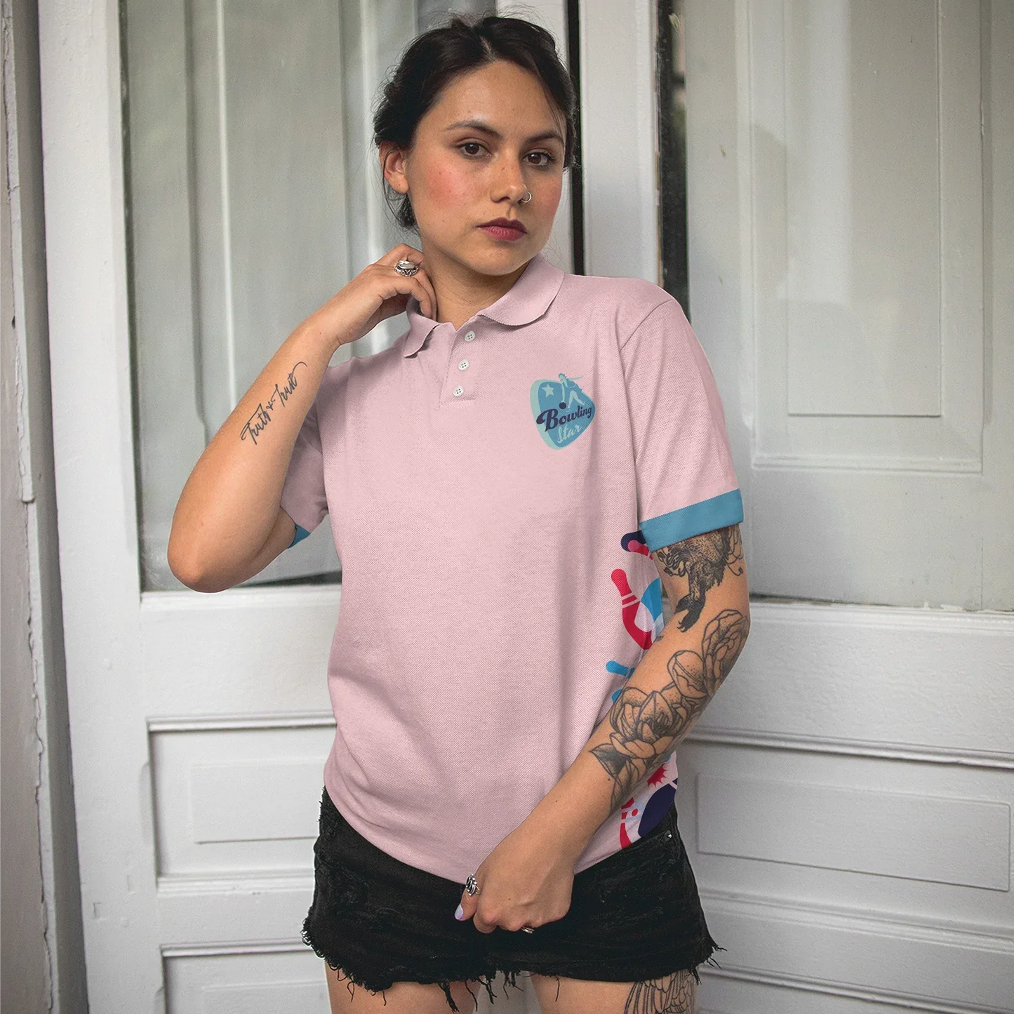 Bowling Women Polo Shirt - Queen Of The Lanes Polo Shirt, Pink Ladies Bowling Polo Shirt, Tenpin Bowling Polo Shirt - Gift For Wife, Family, Bowling Lovers - Amzanimalsgift