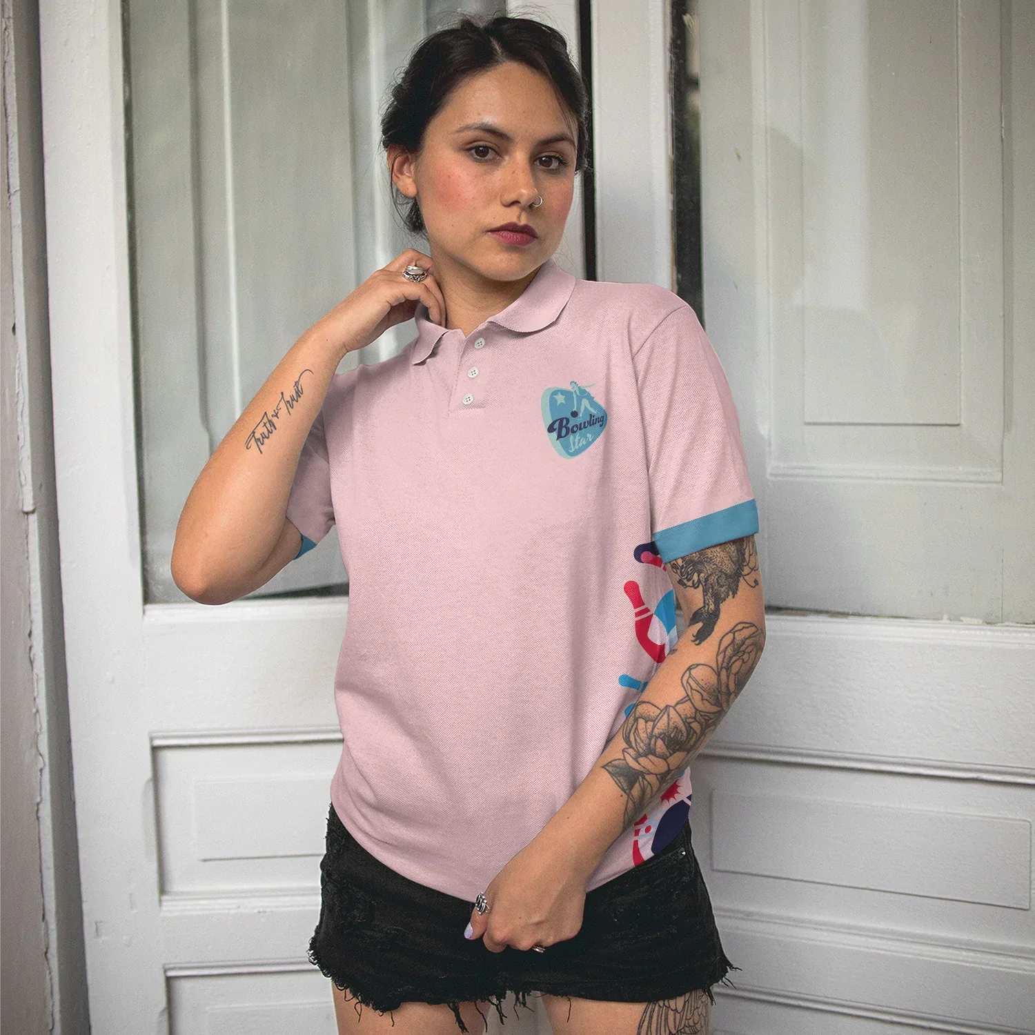 Bowling Women Polo Shirt - Queen Of The Lanes Polo Shirt, Pink Ladies Bowling Polo Shirt, Tenpin Bowling Polo Shirt - Gift For Wife, Family, Bowling Lovers - Amzanimalsgift