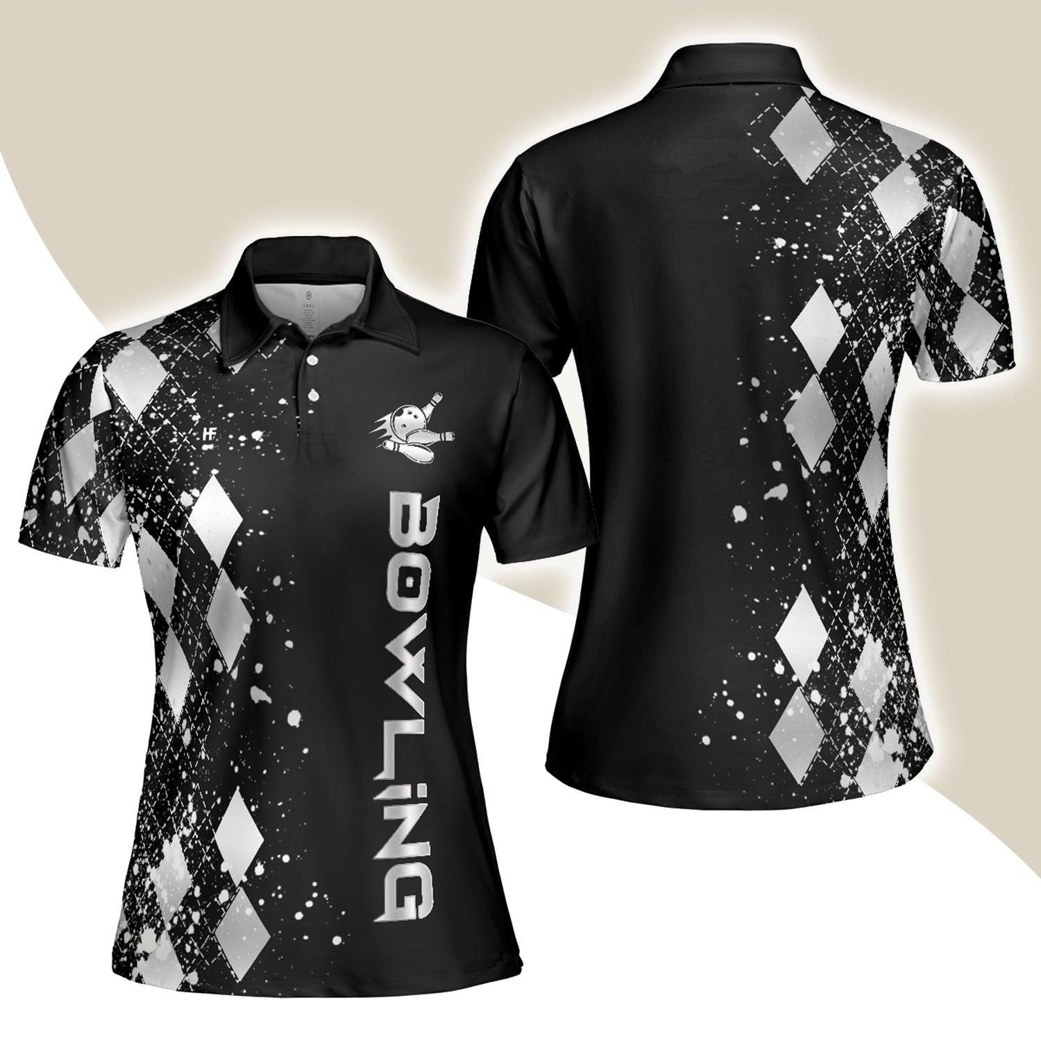 Bowling Women Polo Shirt - Silver Bowling Polo Shirt - Gift For Wife, Family, Bowling Lovers - Amzanimalsgift