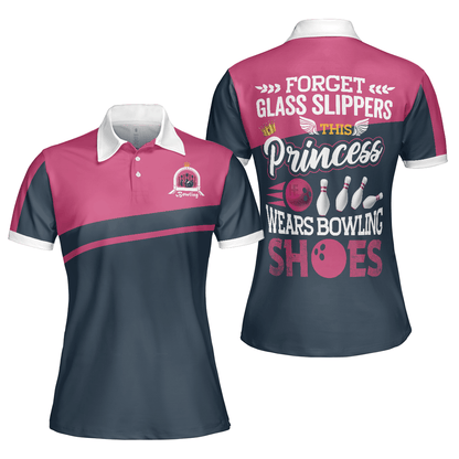 Bowling Women Polo Shirt - This Princess Wears Bowling Shoes Bowling Polo Shirt - Gift For Wife, Family, Bowling Lovers - Amzanimalsgift