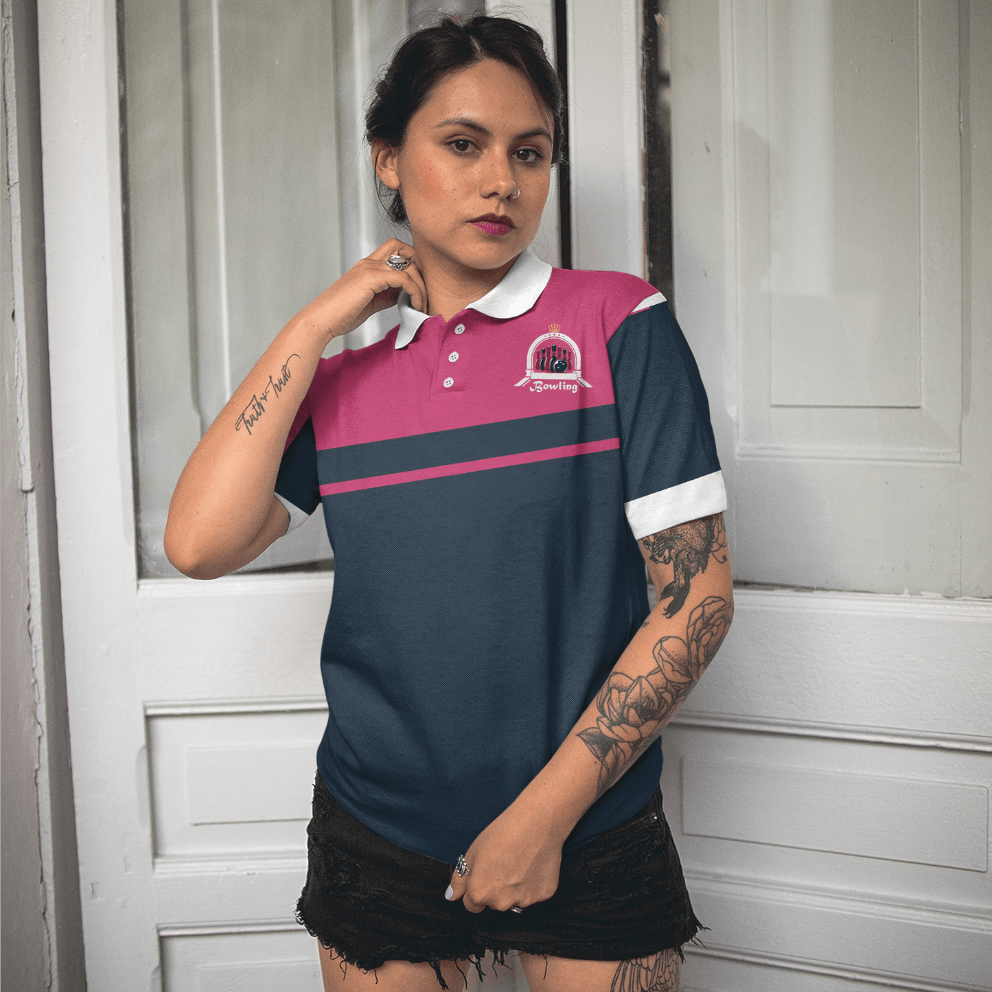 Bowling Women Polo Shirt - This Princess Wears Bowling Shoes Bowling Polo Shirt - Gift For Wife, Family, Bowling Lovers - Amzanimalsgift