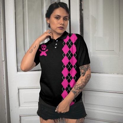 Bowling Women Polo Shirts - Yes I'm A Girl Yes I Speak Fluent Bowling Women Polo Shirt, Skull Bowling Shirt With Sayings - Perfect Gift For Women - Amzanimalsgift