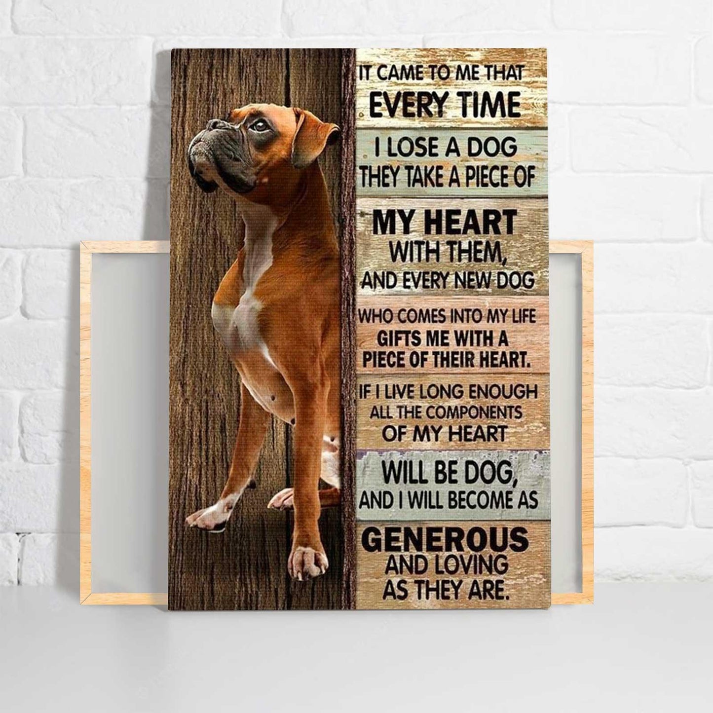 Boxer Premium Wrapped Portrait Canvas - Boxer, Best Friend, All The Components Of My Heart Will Be Dog - Gift For Boxer Lovers - Amzanimalsgift