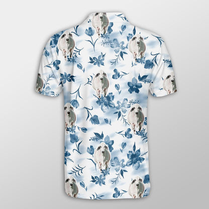 Brahman Men Polo Shirts For Summer - Brahman Watercolor Flowers and Leaves Tie Dye Pattern Shirts For Men - Perfect Gift For Brahman Lovers - Amzanimalsgift