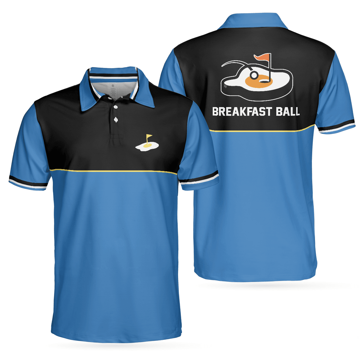 Breakfast Ball Short Sleeve Golf Polo Shirt, Steak Golf Hole And Flag Polo Shirt, Best Golf Shirt For Men - Amzanimalsgift