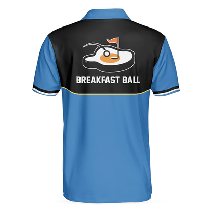 Breakfast Ball Short Sleeve Golf Polo Shirt, Steak Golf Hole And Flag Polo Shirt, Best Golf Shirt For Men - Amzanimalsgift