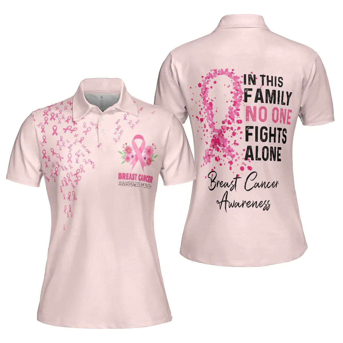 Breast Cancer Awareness Month Women Polo Shirt In This Family No