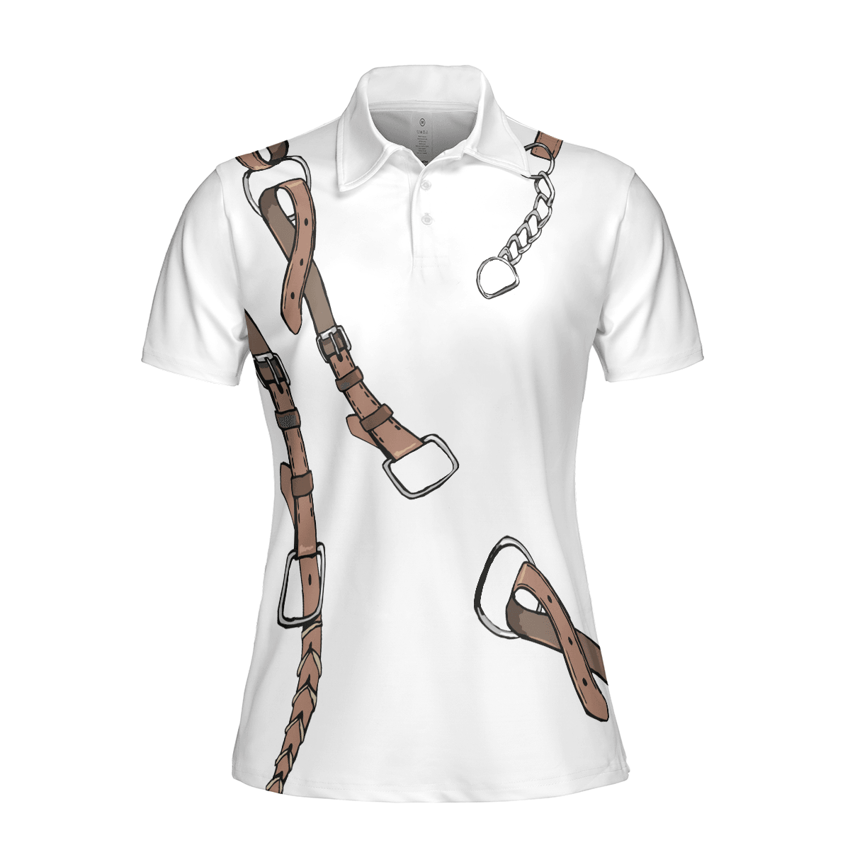 Bridle Print In White Women Polo Shirt, Polo Shirts For Ladies, Cool Female Gift - Amzanimalsgift