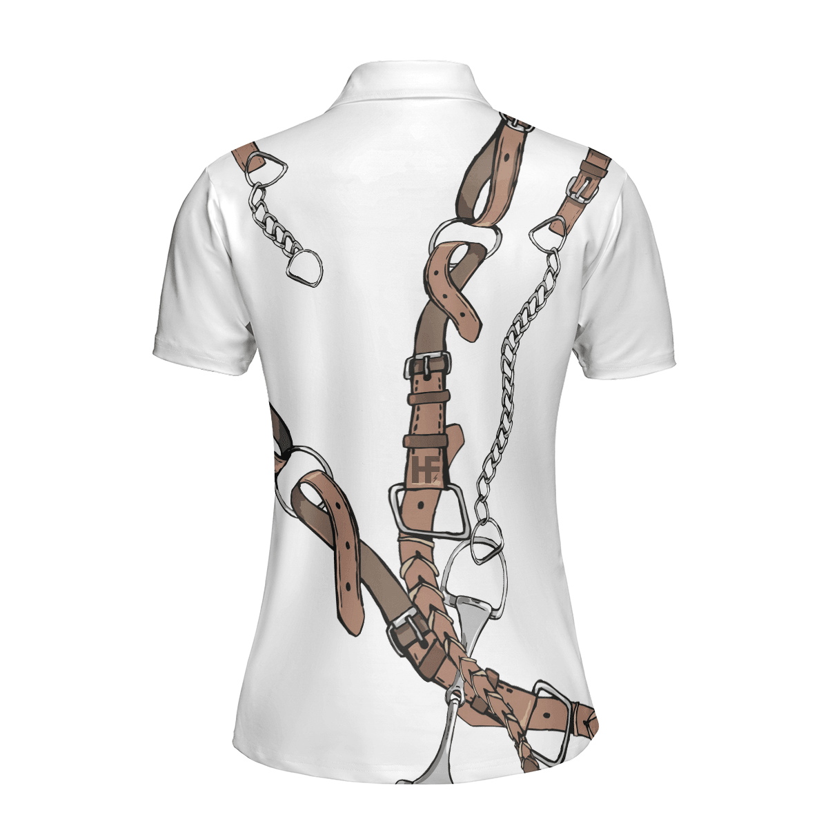 Bridle Print In White Women Polo Shirt, Polo Shirts For Ladies, Cool Female Gift - Amzanimalsgift
