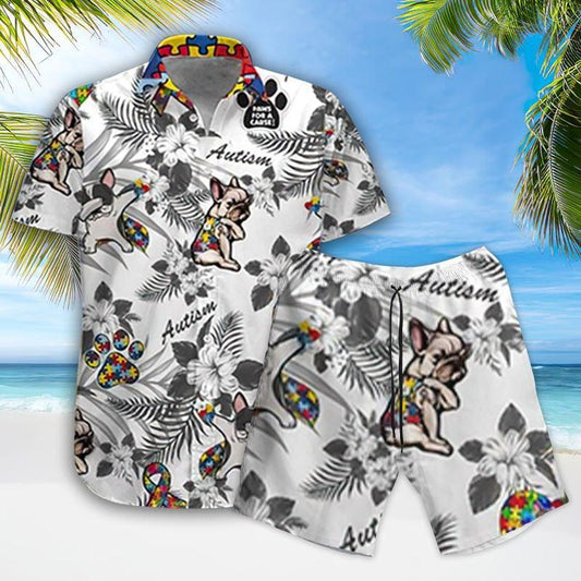 Bull Dog Aloha Hawaiian Shirt - Tropical Leaves Hawaiian Shirt, Funny Bull Dog Hawaiian Shirt - Perfect Gift For Men & Women, Bull Dog Lover - Amzanimalsgift