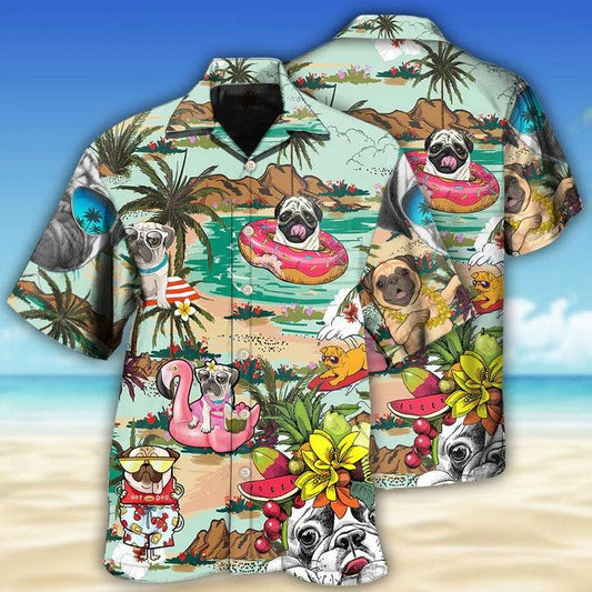 Bulldog Aloha Hawaii Shirt - Bulldog Dog Loves Beach Loves Hawaiian Shirt For Summer - Perfect Gift For Dog Lovers, Friend, Family - Amzanimalsgift
