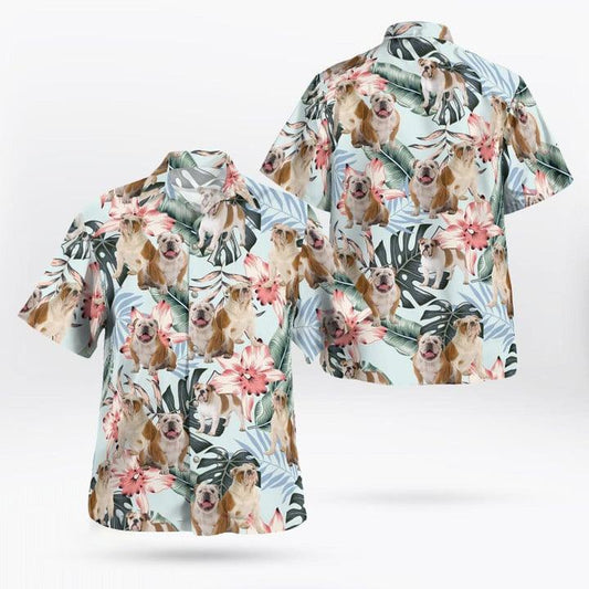 Bulldog Aloha Hawaiian Shirt, Bulldog Tropical Pattern Hawaiian Shirt, Bulldog Aloha Shirt For Summer - Perfect Gift For Men, Women, Dog Lover, Friend - Amzanimalsgift