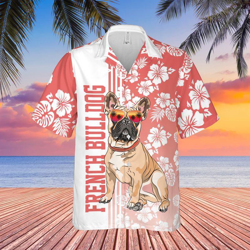 Bulldog Aloha Hawaiian Shirts For Summer, Hibiscus Flower Hawaiian Set Holiday Outfits For Men Women, Gift For Dog Lovers, Dog Mom Dad, Friend, Family - Amzanimalsgift