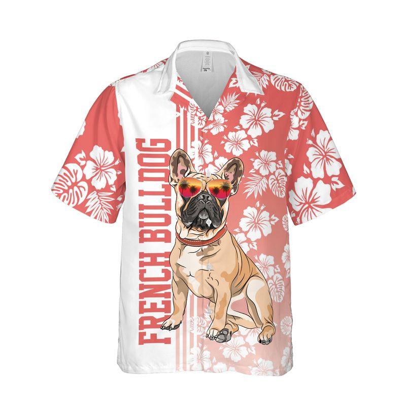Bulldog Aloha Hawaiian Shirts For Summer, Hibiscus Flower Hawaiian Set Holiday Outfits For Men Women, Gift For Dog Lovers, Dog Mom Dad, Friend, Family - Amzanimalsgift