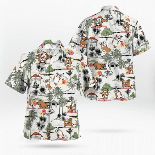 Bulldog Hawaii Shirt - Summer Beach Hawaii Shirt Aloha Shirt - Perfect Gift For Friend, Family - Amzanimalsgift