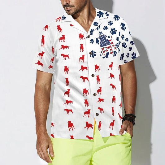 Bulldog Hawaiian Shirt, American Flag Hawaiian Shirt - Perfect Gift For Dog Lover, Friend, Family - Amzanimalsgift