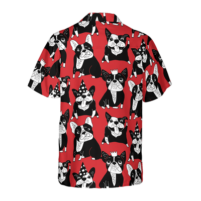 Bulldog Hawaiian Shirt, Funny Bulldog, Red French Bulldog Aloha Shirt For Men - Perfect Gift For Bulldog Lovers, Husband, Boyfriend, Friend, Family - Amzanimalsgift
