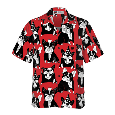 Bulldog Hawaiian Shirt, Funny Bulldog, Red French Bulldog Aloha Shirt For Men - Perfect Gift For Bulldog Lovers, Husband, Boyfriend, Friend, Family - Amzanimalsgift