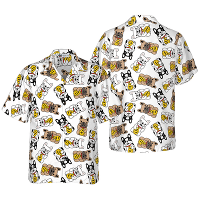 Bulldog Hawaiian Shirt, Lucky Bulldog Aloha Shirt For Men - Perfect Gift For Bulldog Lovers, Husband, Boyfriend, Friend, Family - Amzanimalsgift