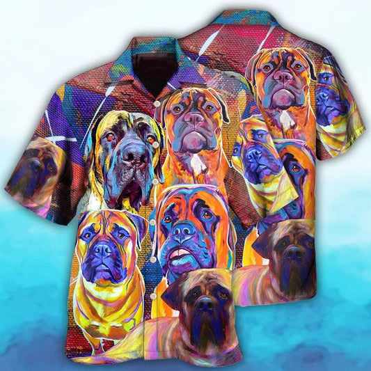Bullmastiff Aloha Hawaii Shirt - Bullmastiff Cool Painting Hawaiian Shirt - Perfect Gift For Dog Lovers, Friend, Family - Amzanimalsgift
