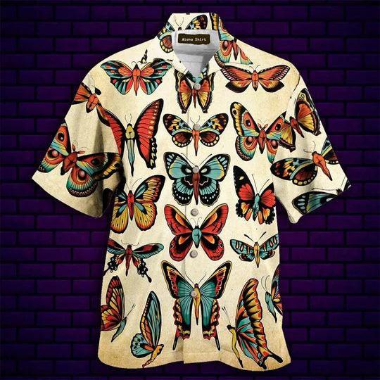 Butterfly Hawaiian Shirt - Butterfly Sexy Body Hawaiian Shirts - Perfect Gift For Friend, Family - Amzanimalsgift