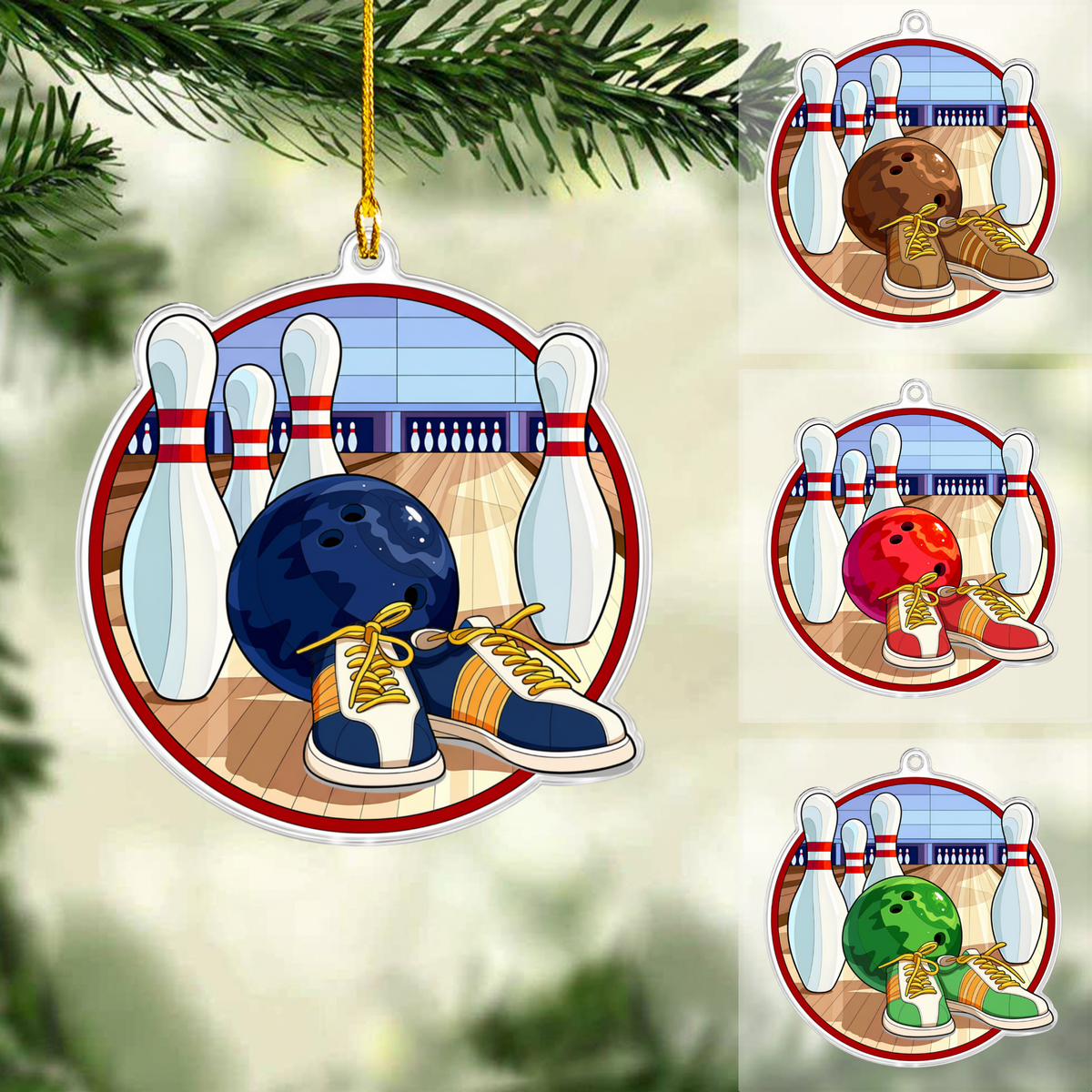 Personalized Bowling Christmas Ornament, Bowling Valley, Custom Ornament Christmas Gift, Keychain Bowling, Car Ornament Bowling