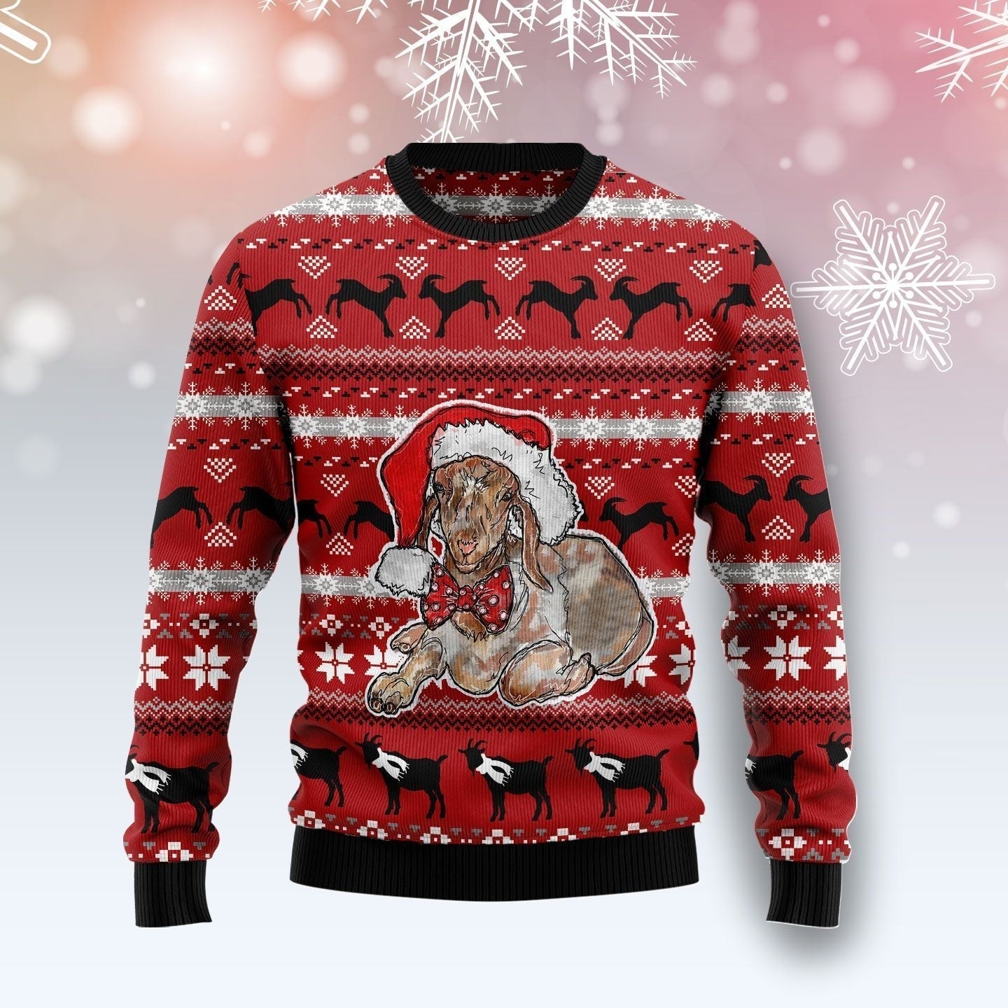 Lovely Santa Goat Ugly Christmas Sweater, Perfect Outfit For Christmas, Winter, New Year Of Goat Lovers