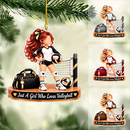 Personalized Volleyball Christmas Ornament, Volleyball Girl Player And Things, Custom Ornament Christmas Gift, Keychain Volleyball, Car Ornament Volleyball