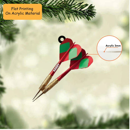 Personalized Christmas Dart Ornament, Double Darts Christmas, Custom Ornament Christmas Gift, Keychain Dart Christmas, Car Ornament Dart Christmas