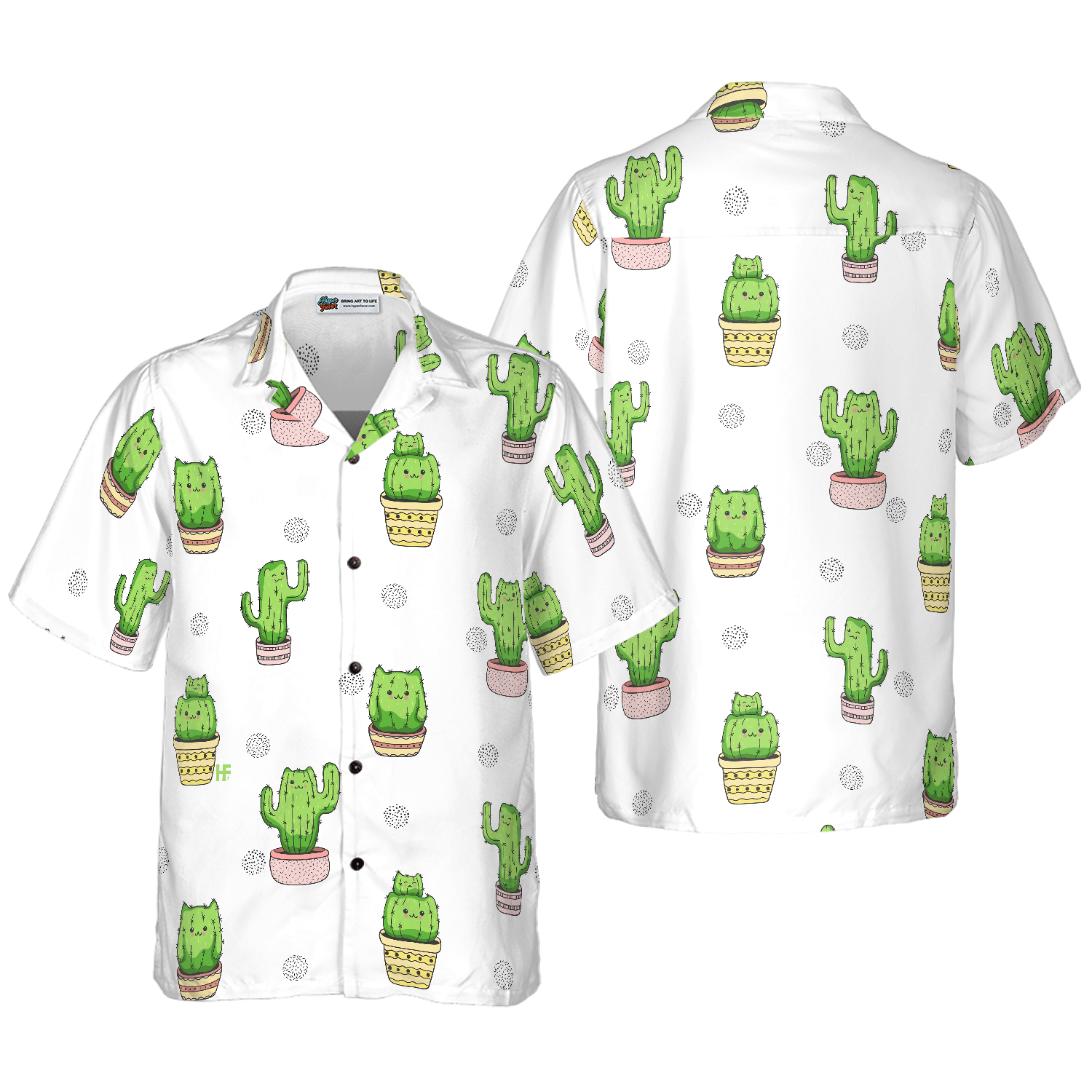 Cactus Cats Aloha Hawaiian Shirt For Summer, Colorful Shirt For Men Women, Perfect Gift For Friend, Team, Family, Cat Lovers - Amzanimalsgift