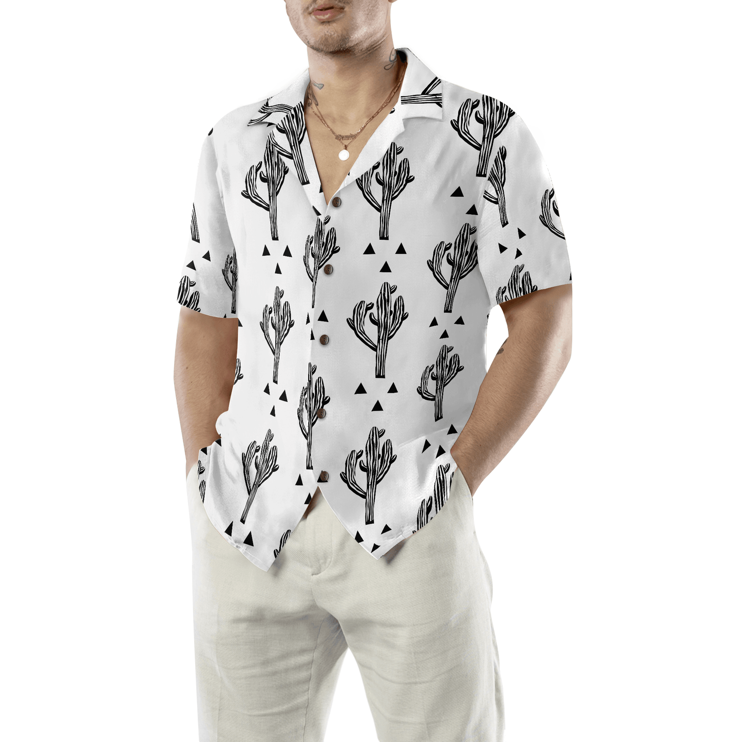 Cactus Seamless Pattern Aloha Hawaiian Shirt For Summer, Colorful Shirt For Men Women, Perfect Gift For Friend, Team, Family - Amzanimalsgift