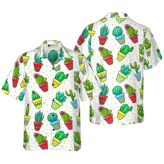 Cactus Seamless Pattern Hawaiian Shirt For Summer, Colorful Shirt For Men Women, Perfect Gift For Friend, Team, Family - Amzanimalsgift