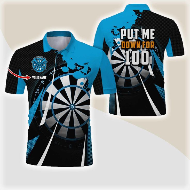 Customized Name Darts Polo Shirt, Put Me Down For 100 Personalized Darts Polo Shirt For Men - Perfect Gift For Darts Lovers, Darts Team Players