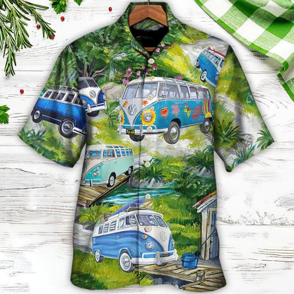 Camping Aloha Hawaiian Shirt, Camping Car Hawaiian Shirt For Summer, Camping Aloha Shirt - Perfect Gift For Men, Women, Camping Lover, Friend, Family - Amzanimalsgift