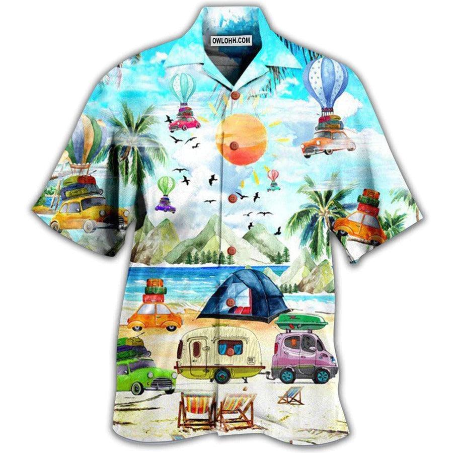 Camping Aloha Hawaiian Shirt, Camping Get High Hawaiian Shirt For Summer, Camping Aloha Shirt - Perfect Gift For Men, Women, Camping Lover, Friend - Amzanimalsgift