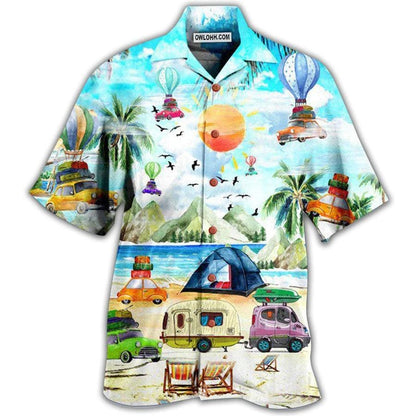 Camping Aloha Hawaiian Shirt, Camping Get High Hawaiian Shirt For Summer, Camping Aloha Shirt - Perfect Gift For Men, Women, Camping Lover, Friend - Amzanimalsgift