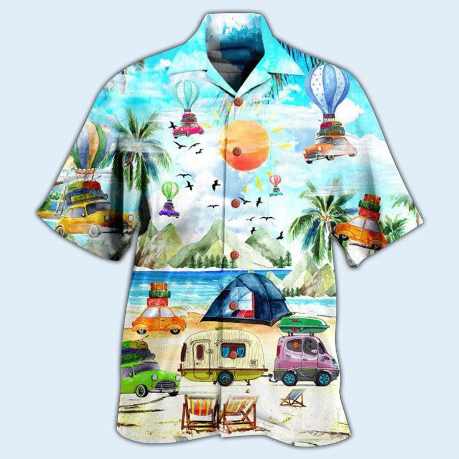 Camping Aloha Hawaiian Shirt, Camping Get High Hawaiian Shirt For Summer, Camping Aloha Shirt - Perfect Gift For Men, Women, Camping Lover, Friend - Amzanimalsgift
