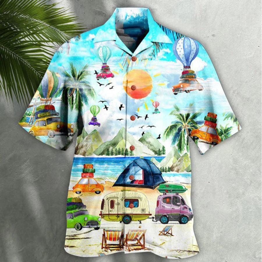 Camping Aloha Hawaiian Shirt, Camping Get High Hawaiian Shirt For Summer, Camping Aloha Shirt - Perfect Gift For Men, Women, Camping Lover, Friend - Amzanimalsgift