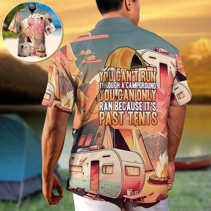 Camping Aloha Shirt, Camping Funny Art Hawaiian Shirt For Summer, Can't Run Through A Campground Shirt - Perfect Gift For Men, Women, Camping Lover - Amzanimalsgift