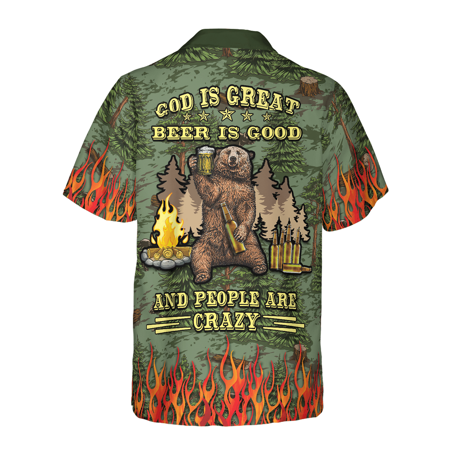 Camping Beer Hawaiian Shirt, Camping Sheriff Bear Drink Beer Colorful Summer Aloha Shirt For Men Women, Perfect Gift For Husband, Wife, Friend - Amzanimalsgift