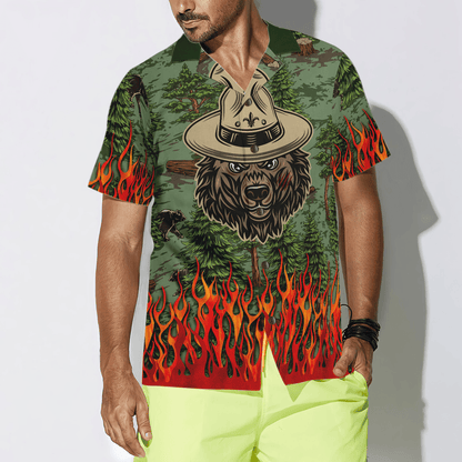 Camping Beer Hawaiian Shirt, Camping Sheriff Bear Drink Beer Colorful Summer Aloha Shirt For Men Women, Perfect Gift For Husband, Wife, Friend - Amzanimalsgift